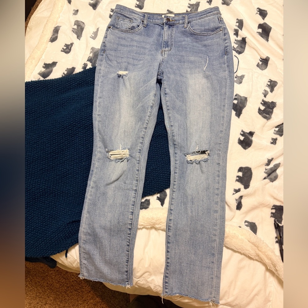 Oliver Logan boyfriend Crosby denim high rise 30 Light Blue Distressed Jeans